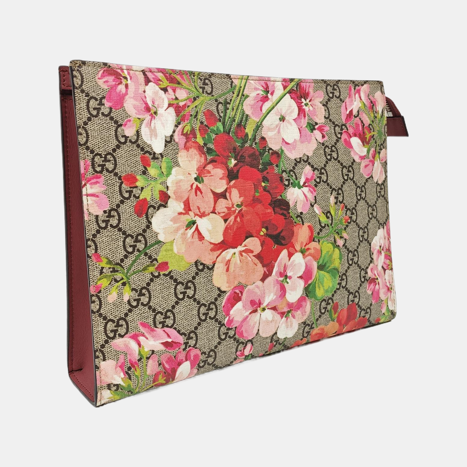 GG Blooms Large Monogram Coated Canvas Beige