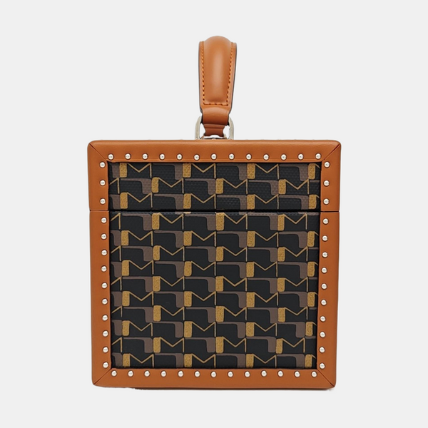 Coated Canvas Shoulder Bag Brown