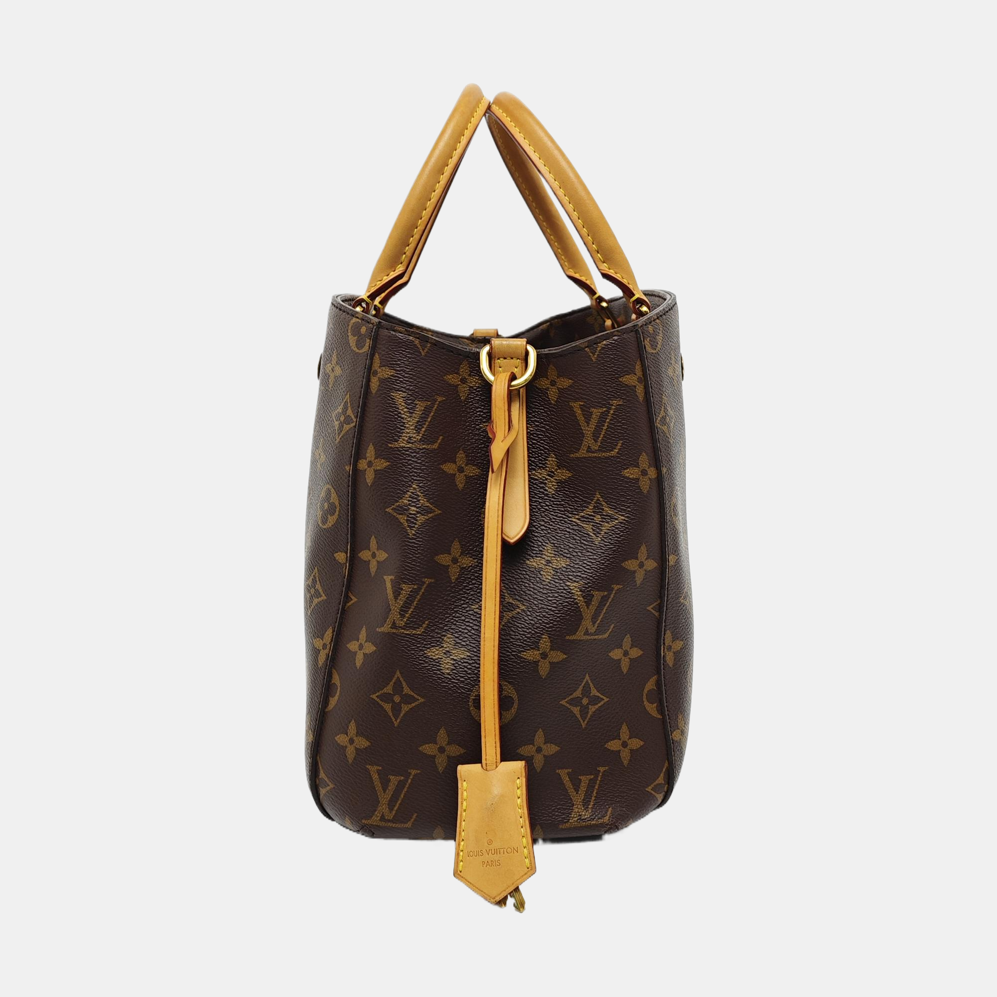 MONTAIGNE MM Monogram Coated Canvas Brown