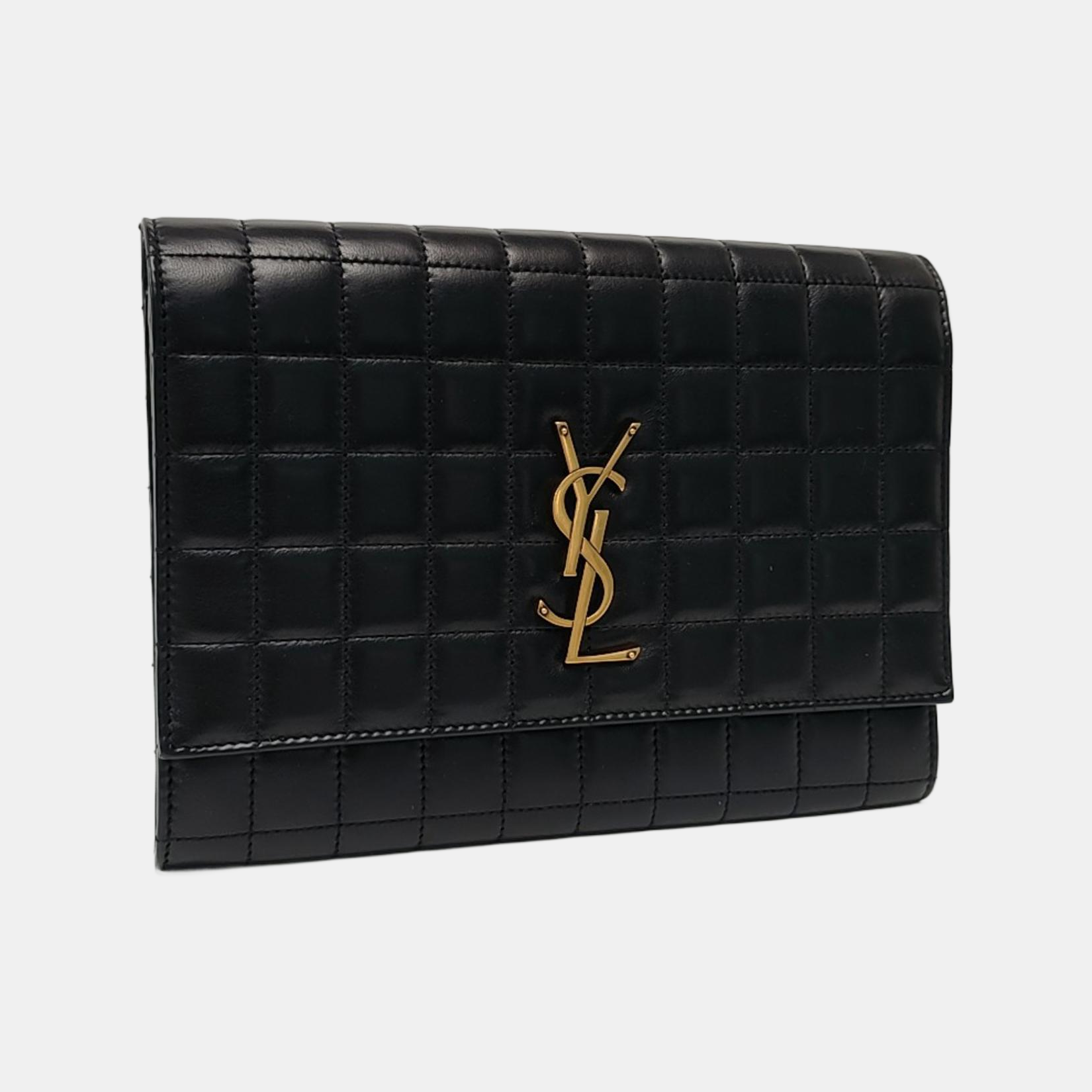 Quilted Lambskin Clutch Black