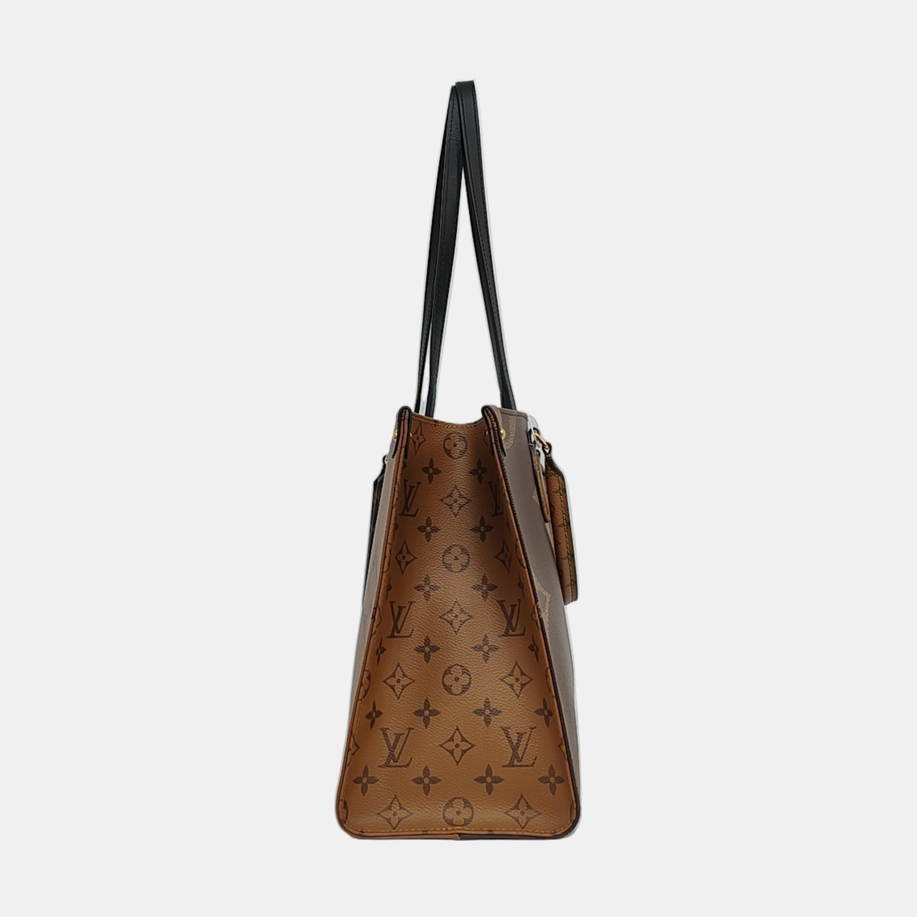 Authenticated pre-owned  ONTHEGO MM Monogram Coated Canvas Brown - Tote Bag at Looply