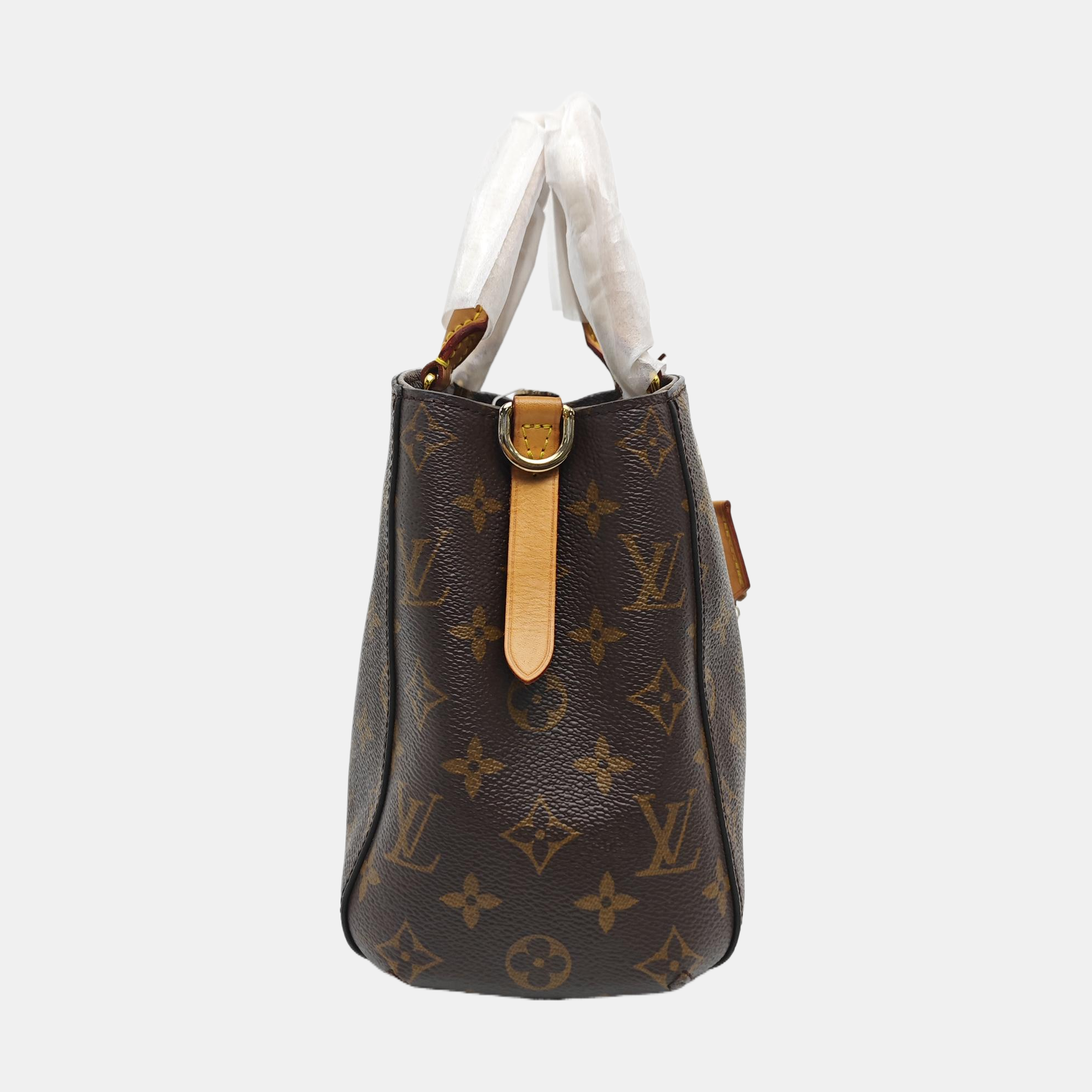 MONTAIGNE BB Monogram Coated Canvas Brown