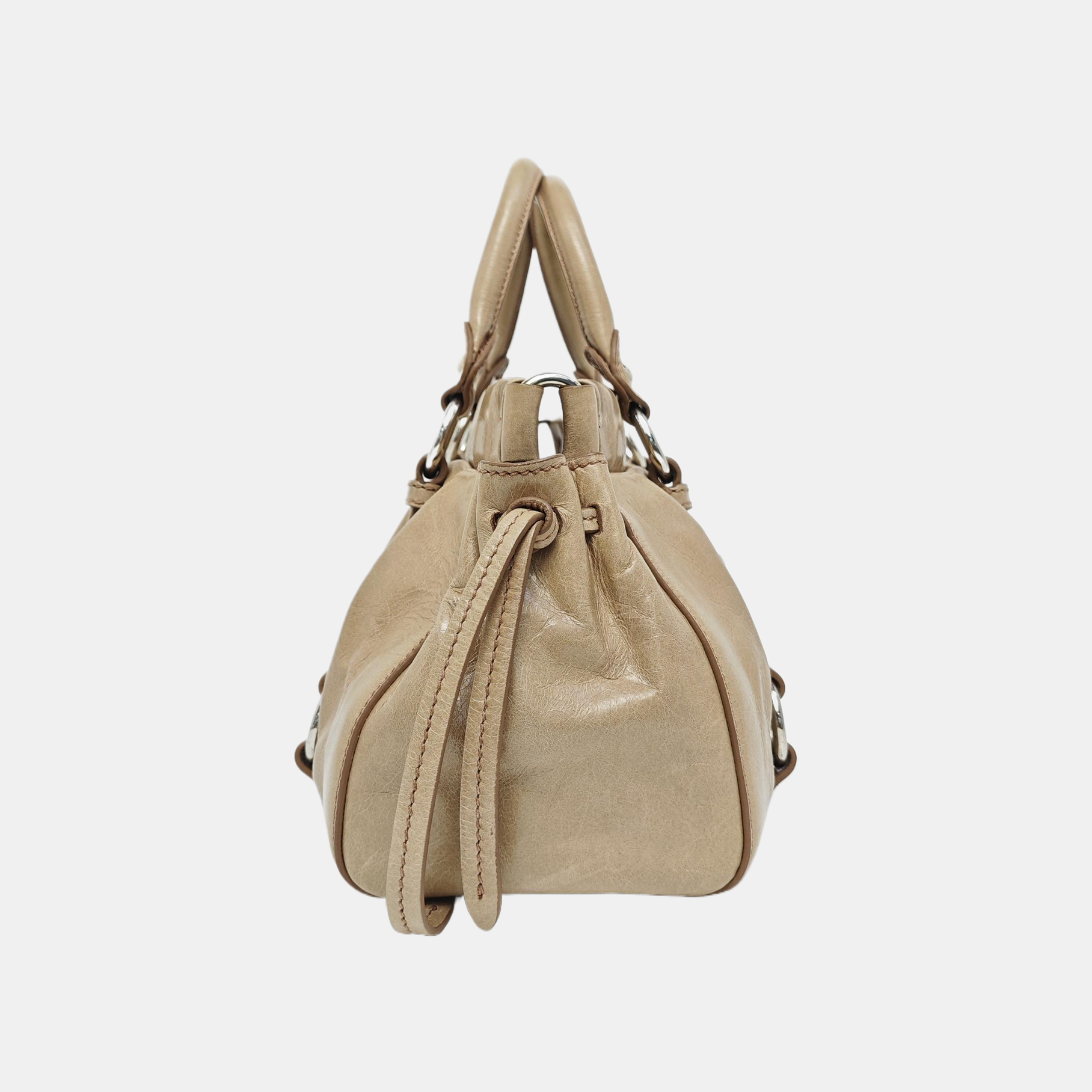 Calfskin Shoulder Bag Beige