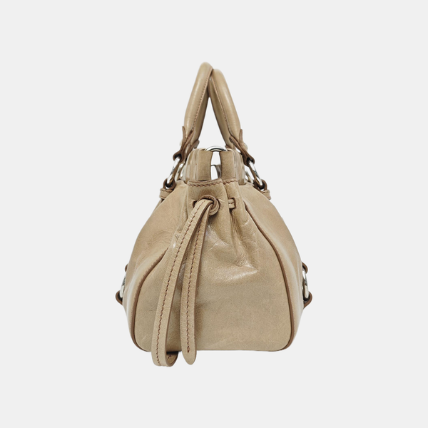 Calfskin Shoulder Bag Beige