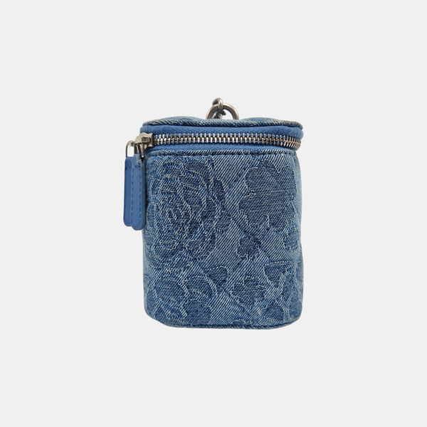 VANITY CASE Small Quilted Denim Blue