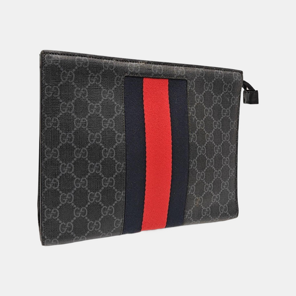 GG Supreme Monogram Coated Canvas Gray