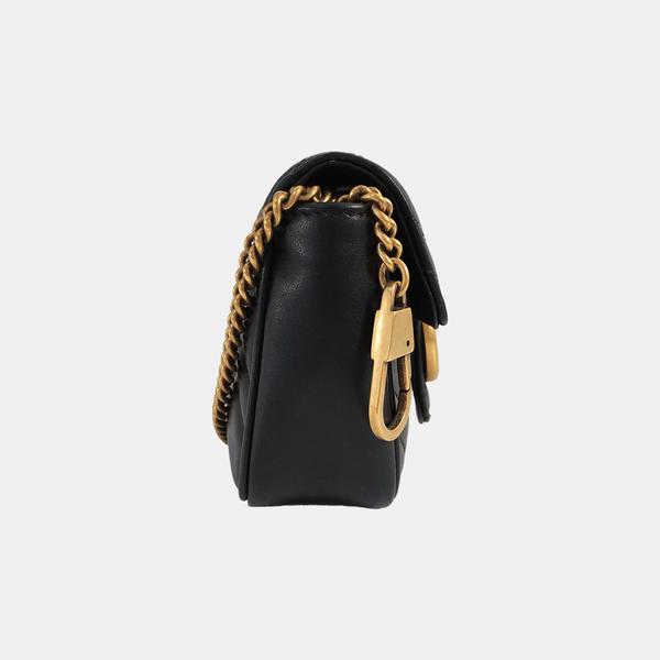GG Marmont Mini Quilted Calfskin Black