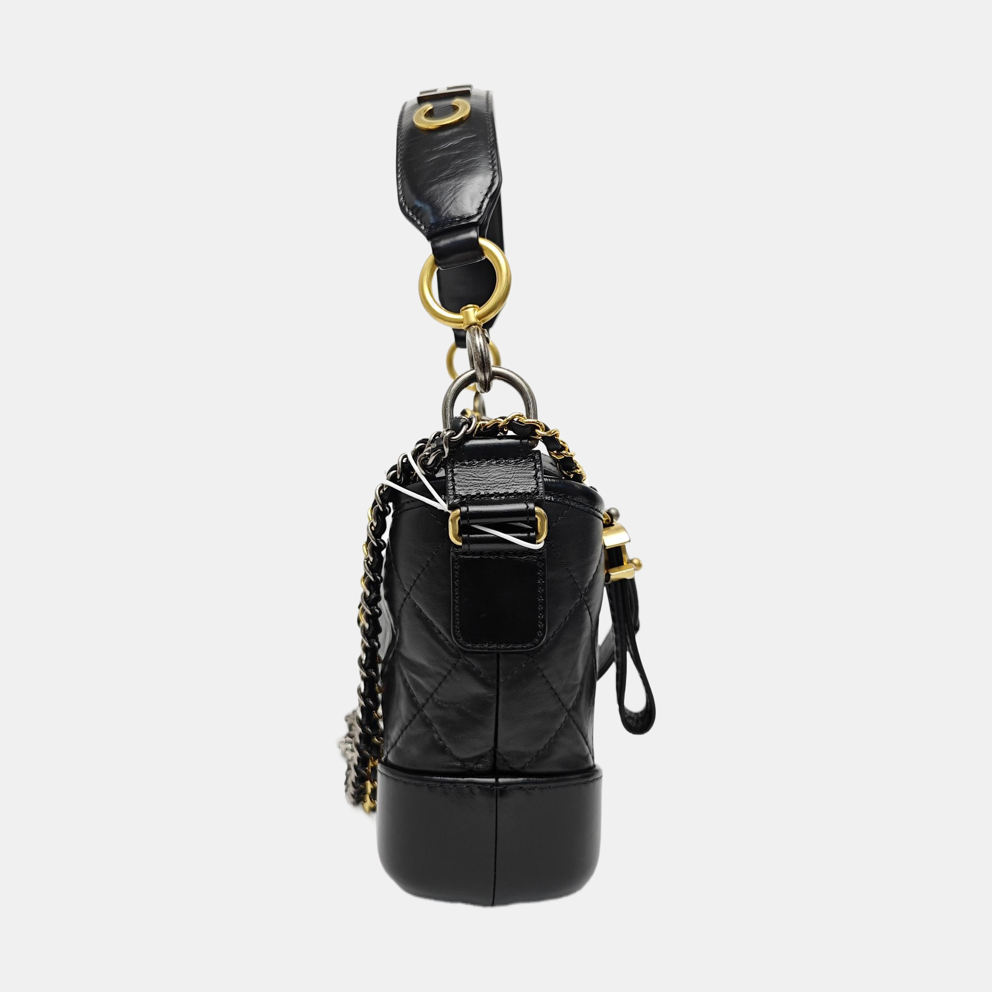 GABRIELLE Small Quilted Calfskin Black