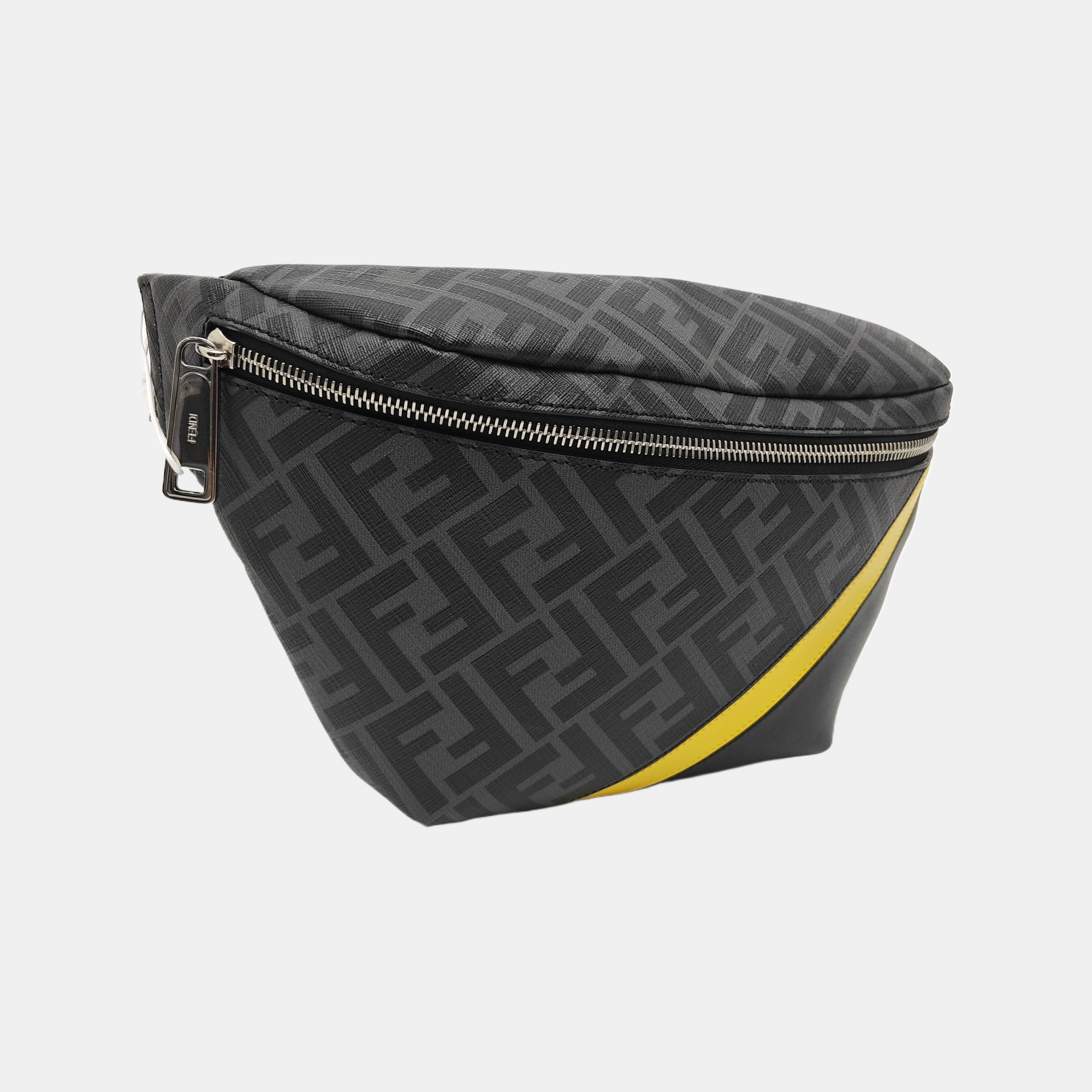 Coated Canvas Belt Bag Gray