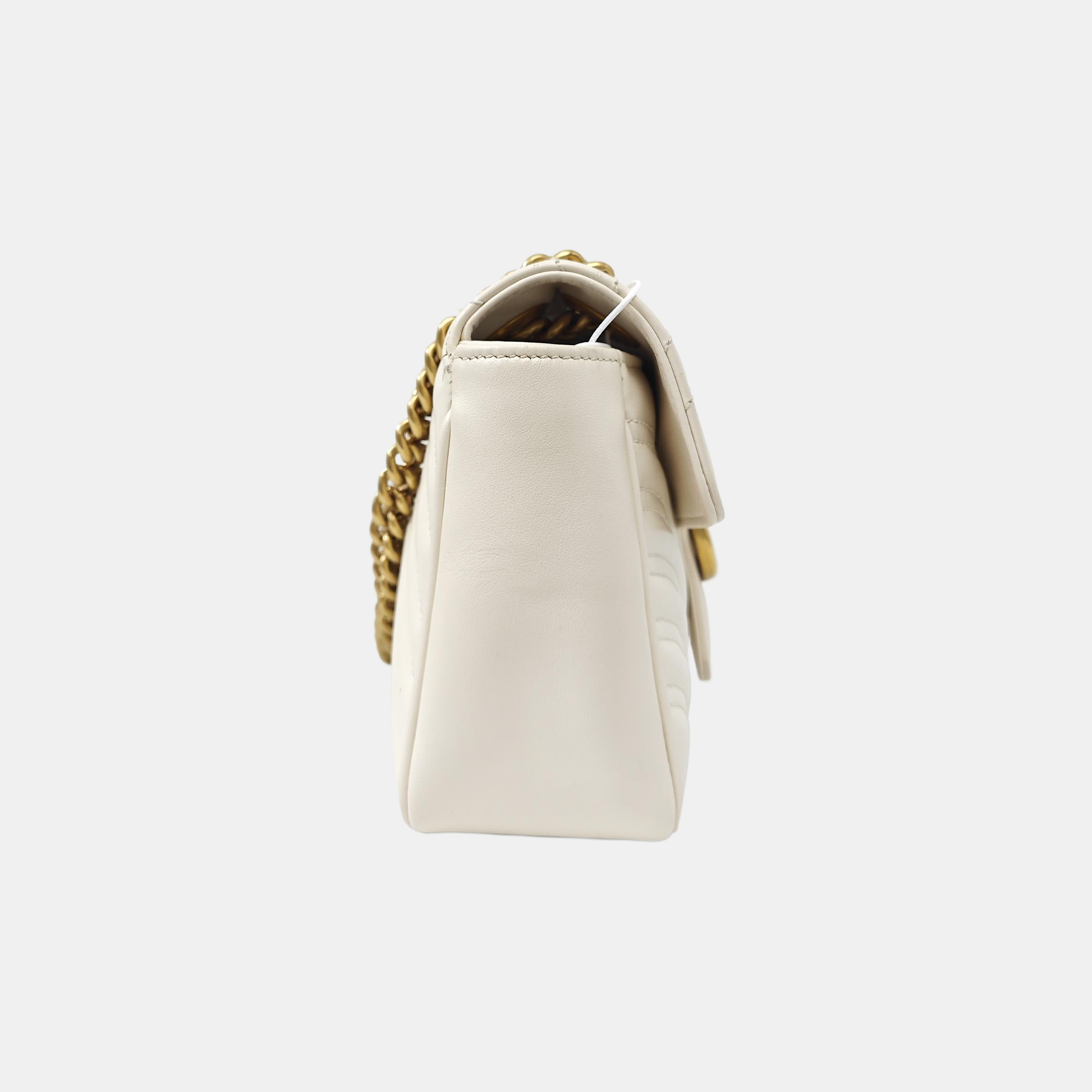 GG Marmont Medium Quilted Calfskin White