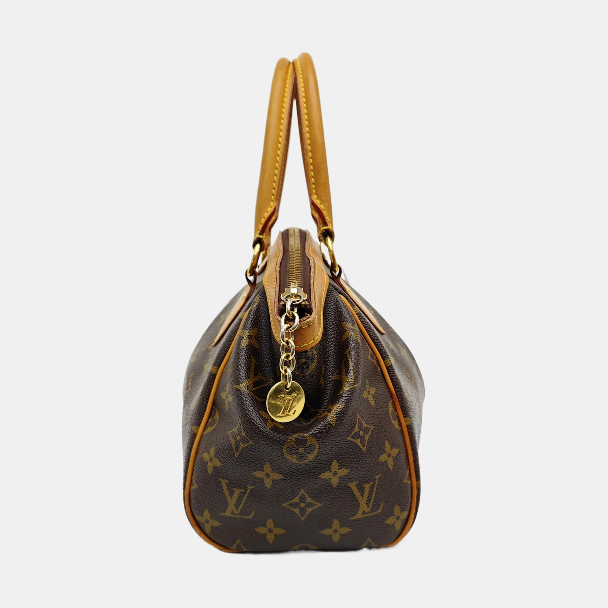Monogram Coated Canvas Top Handle Bag Brown