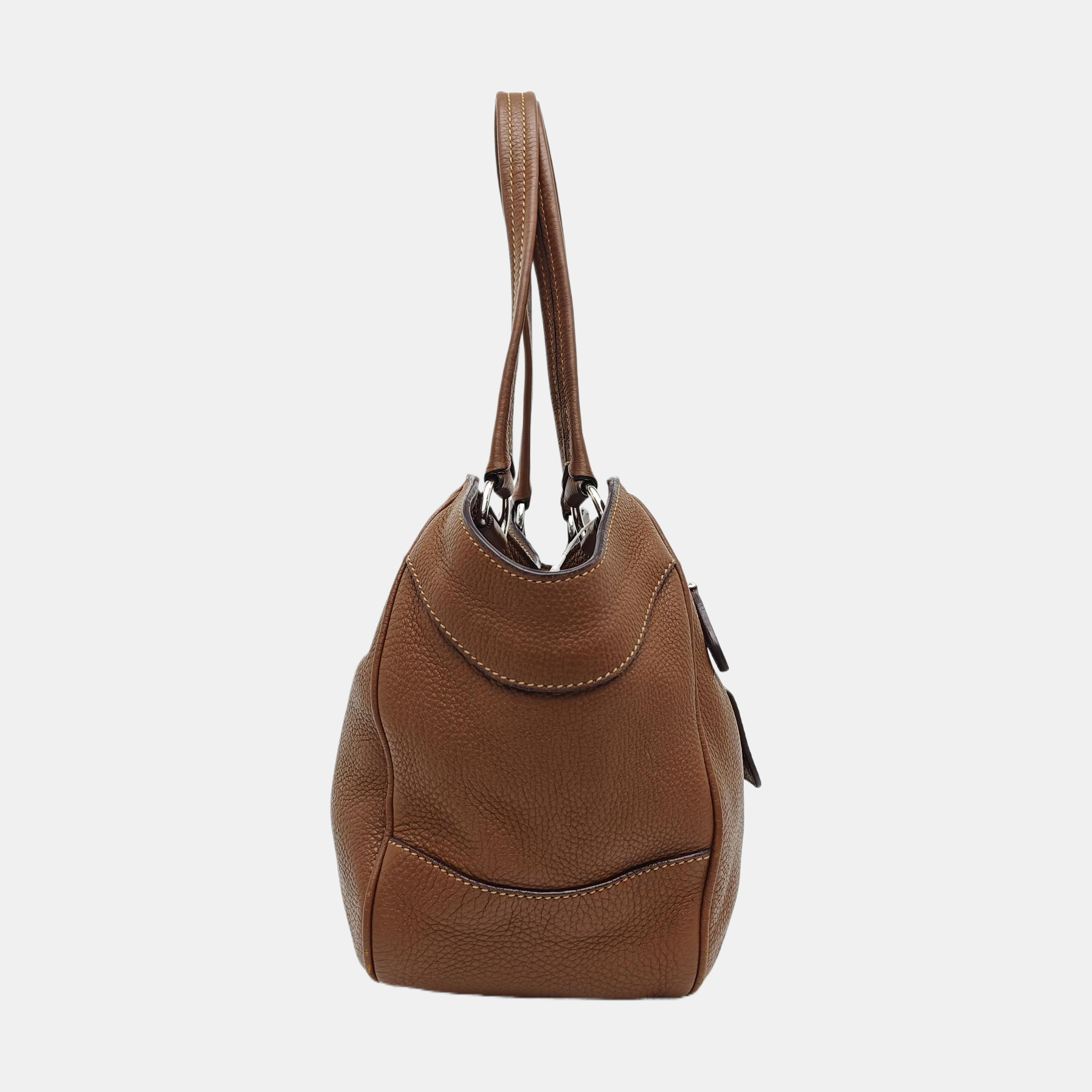 Calfskin Shoulder Bag Brown