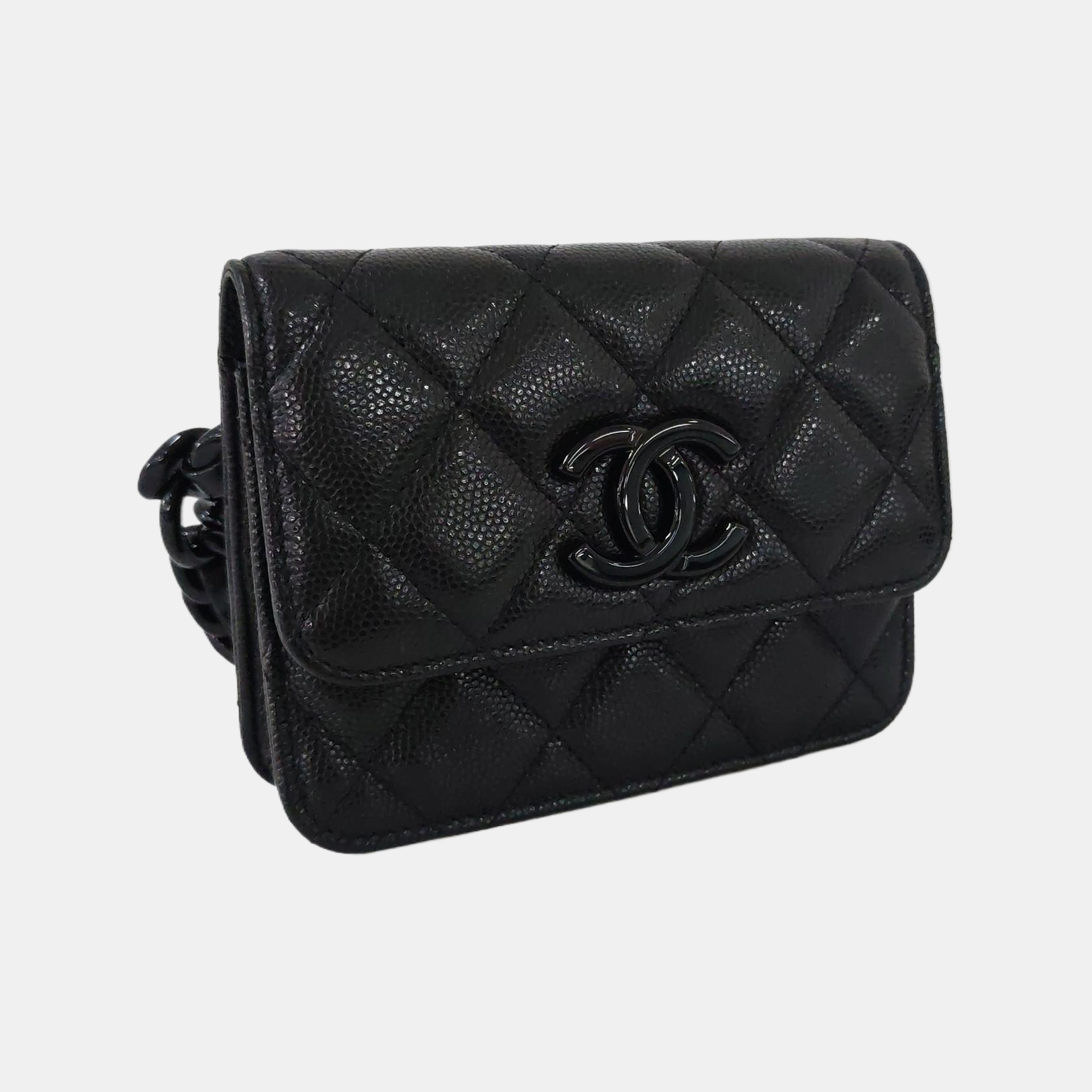 Quilted Grained Calfskin Black