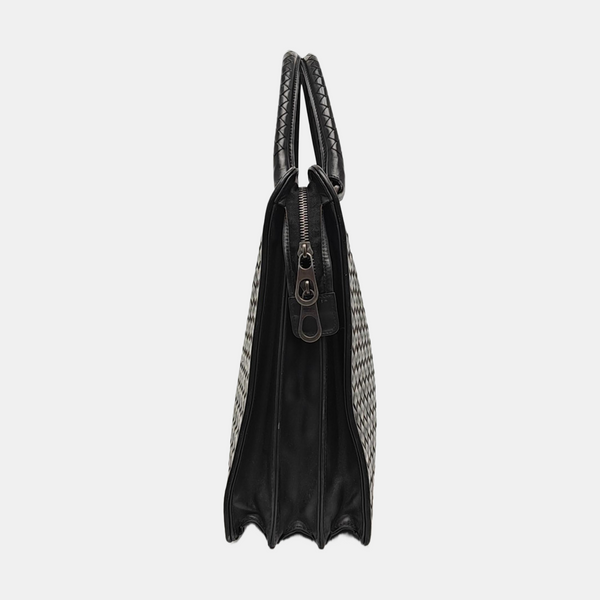 Calfskin Top Handle Bag Black