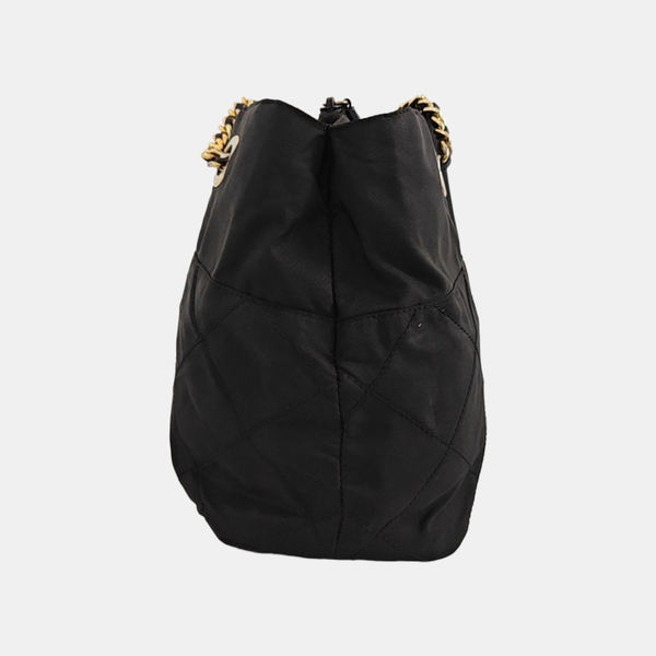 Quilted Nylon Tote Bag Black