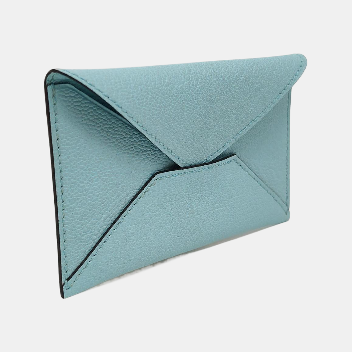 Envelope Chèvre Mysore Blue Card Holder