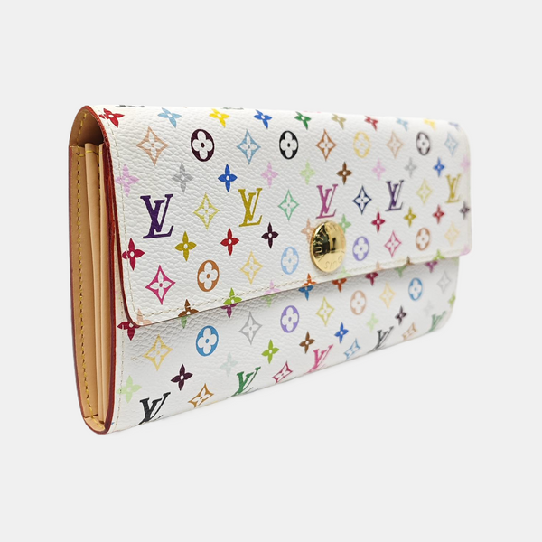 LV × TM PORTE MONNAIE Monogram Coated Canvas White Wallet