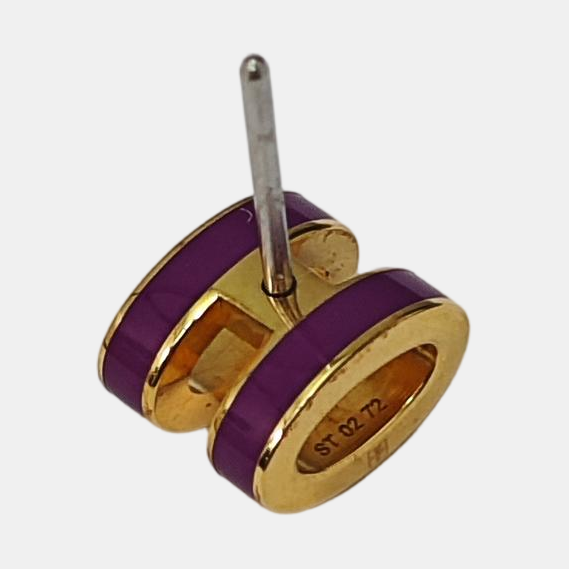 Pop H Metal Purple Stud Earrings