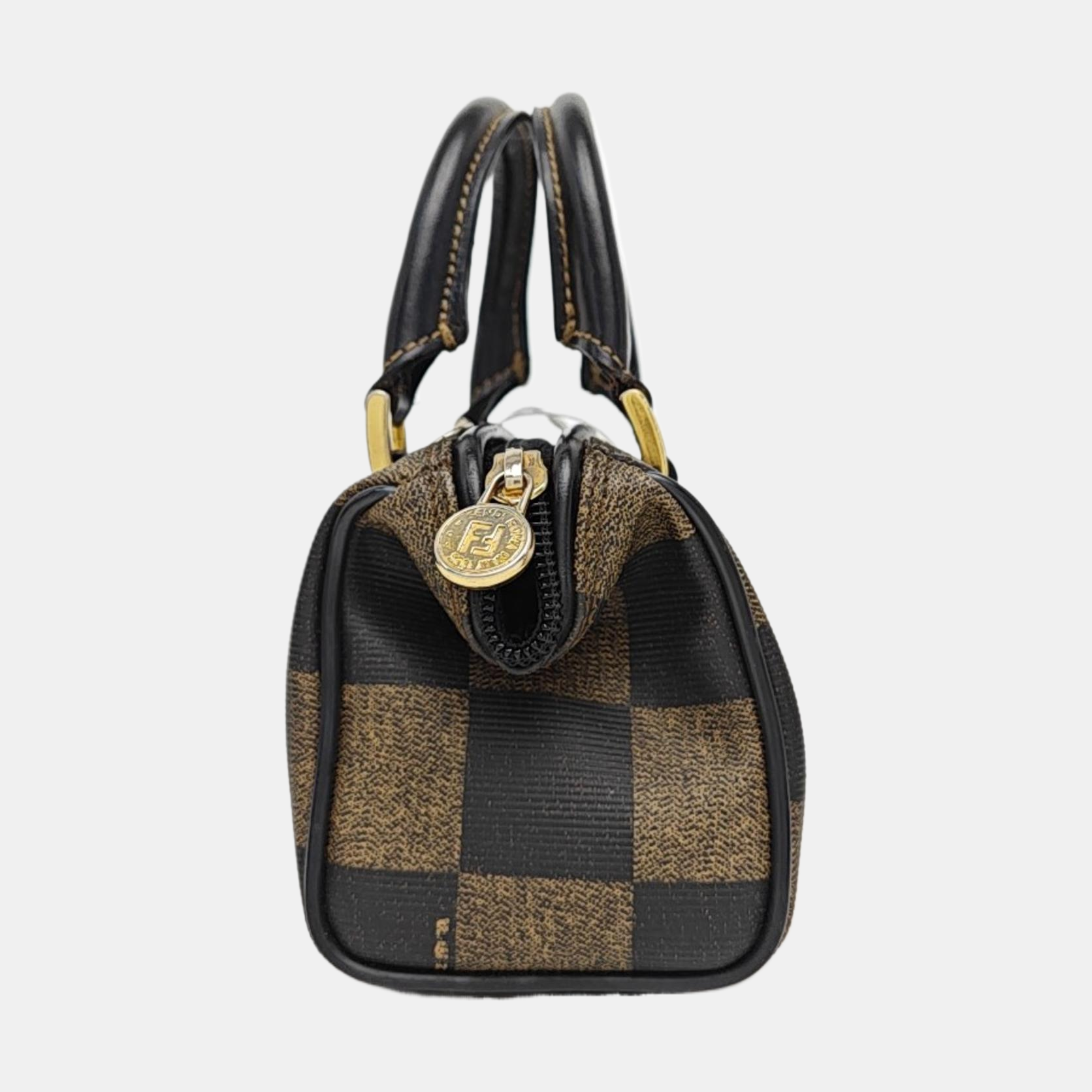 Coated Canvas Shoulder Bag Black
