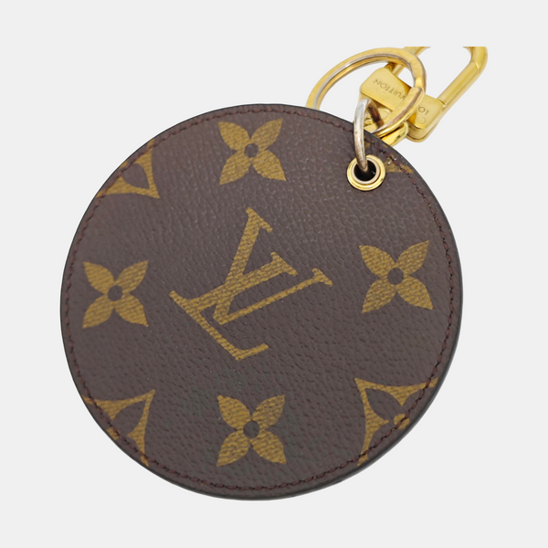 Coated Canvas Bag Charm Brown
