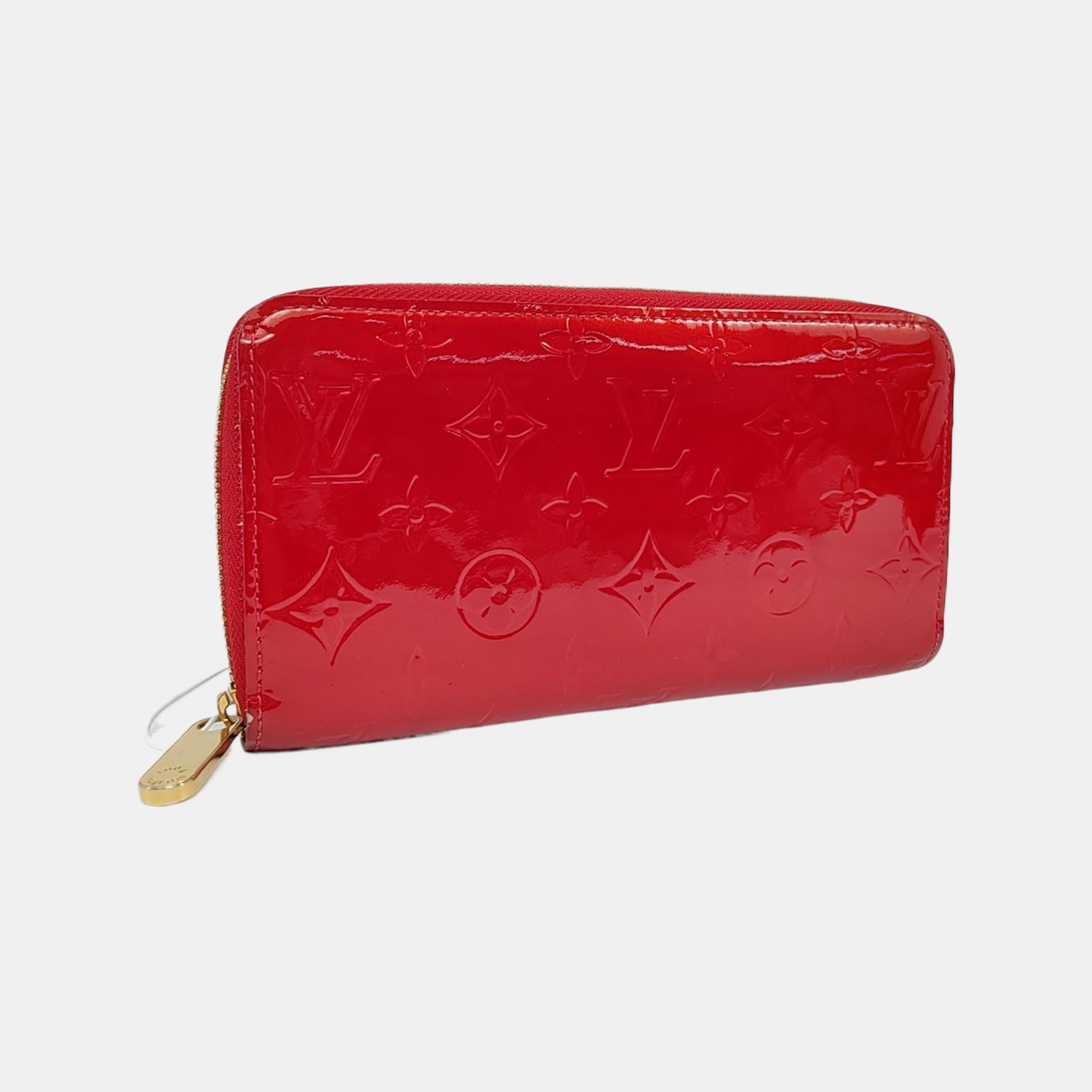 ZIPPY Monogram Patent Calfskin Red Wallet