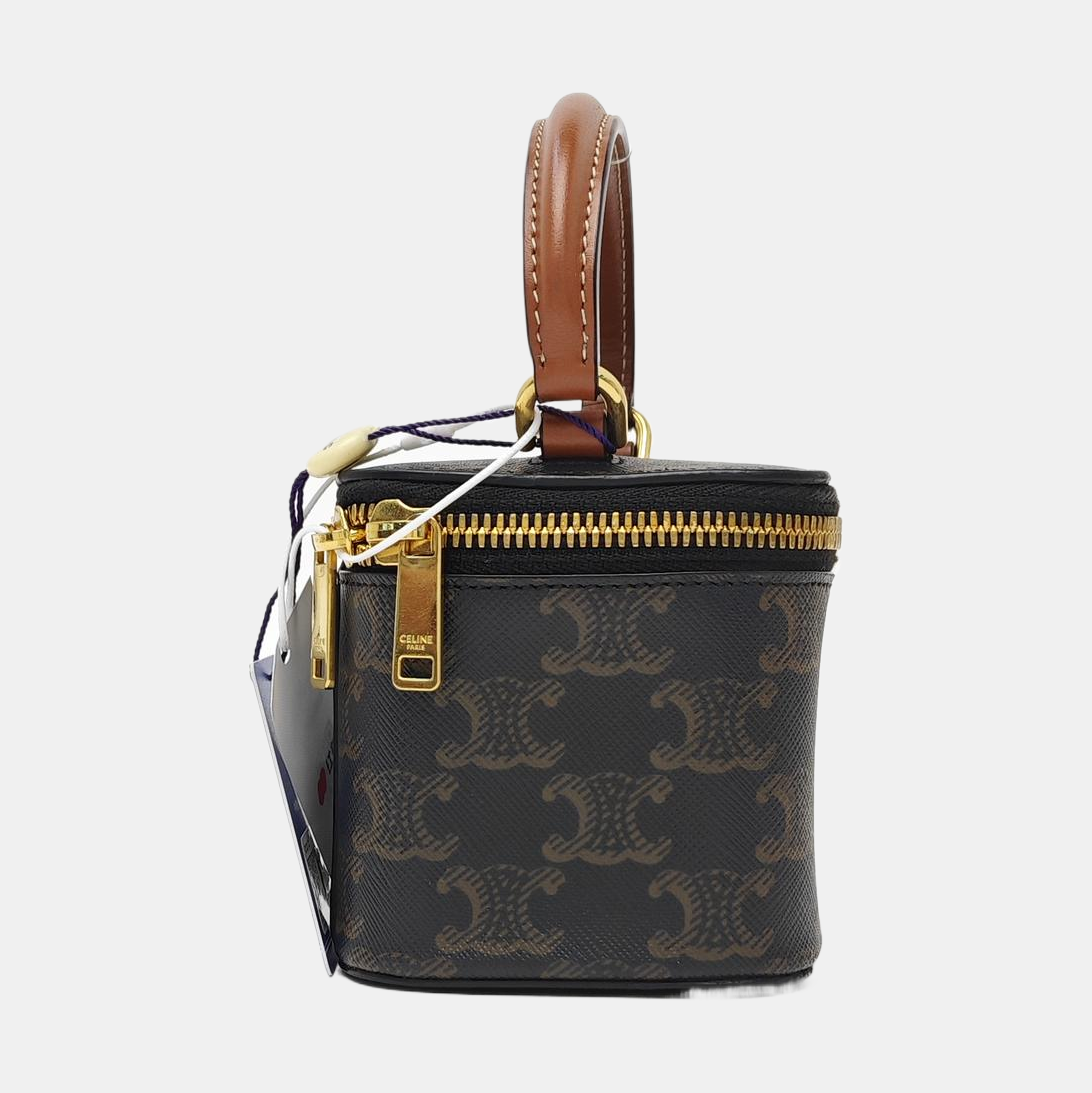 Coated Canvas Shoulder Bag Black