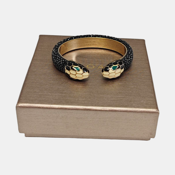 SERPENTI Brass Black Bangle