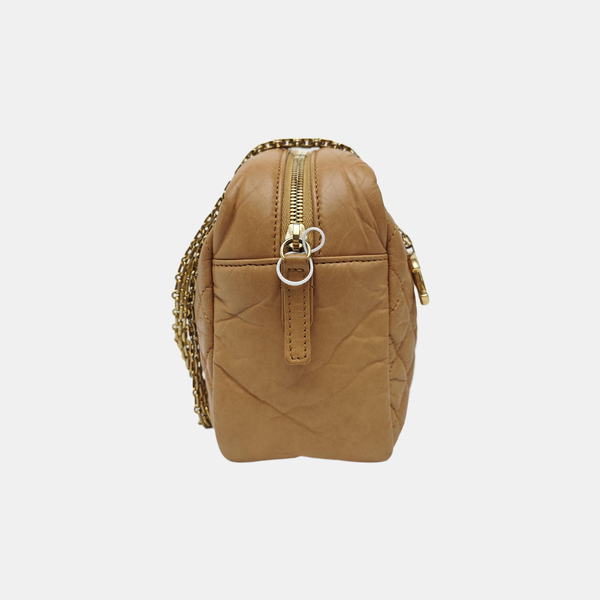 Quilted Calfskin Shoulder Bag Beige