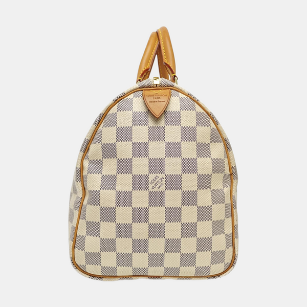 SPEEDY 30 Damier Azur Coated Canvas White