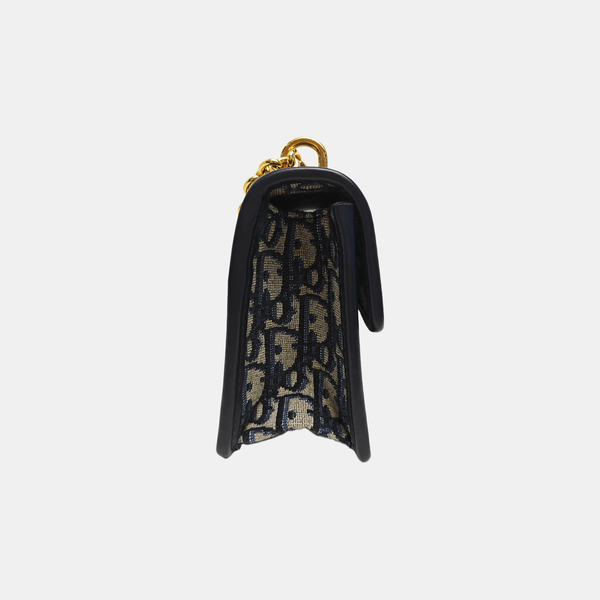 30 Montaigne East-West Small Oblique Canvas Blue