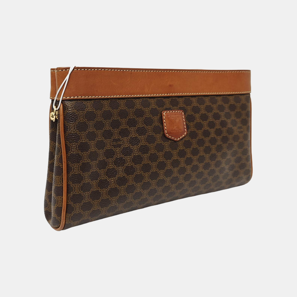 Coated Canvas Shoulder Bag Brown