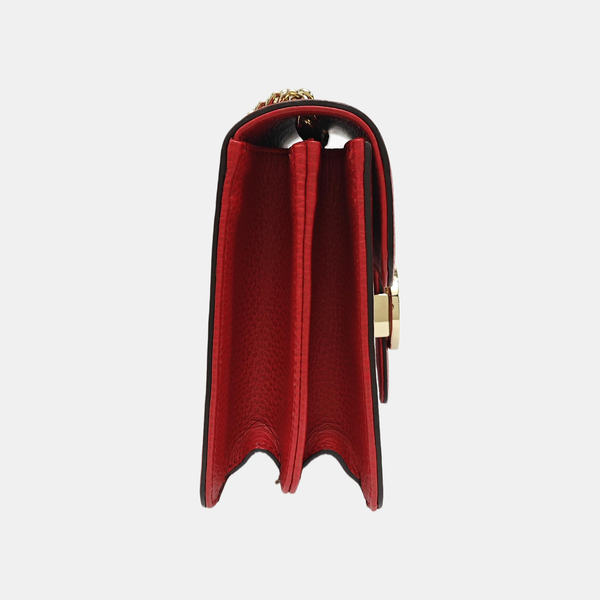 Interlocking G Small Calfskin Red