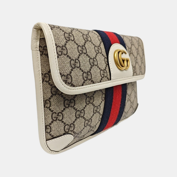 Ophidia Small Monogram Coated Canvas Beige