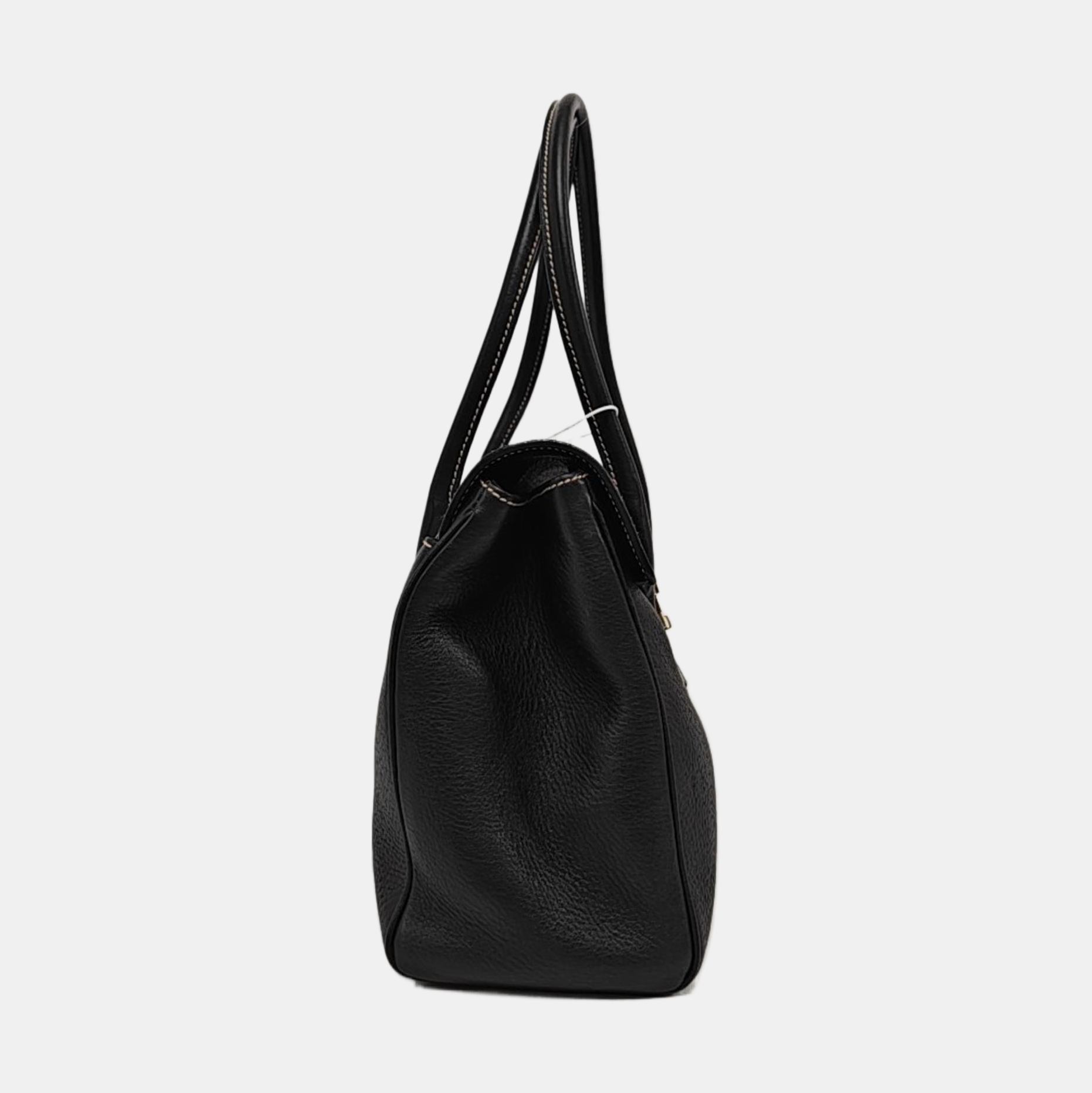 Calfskin Top Handle Bag Black