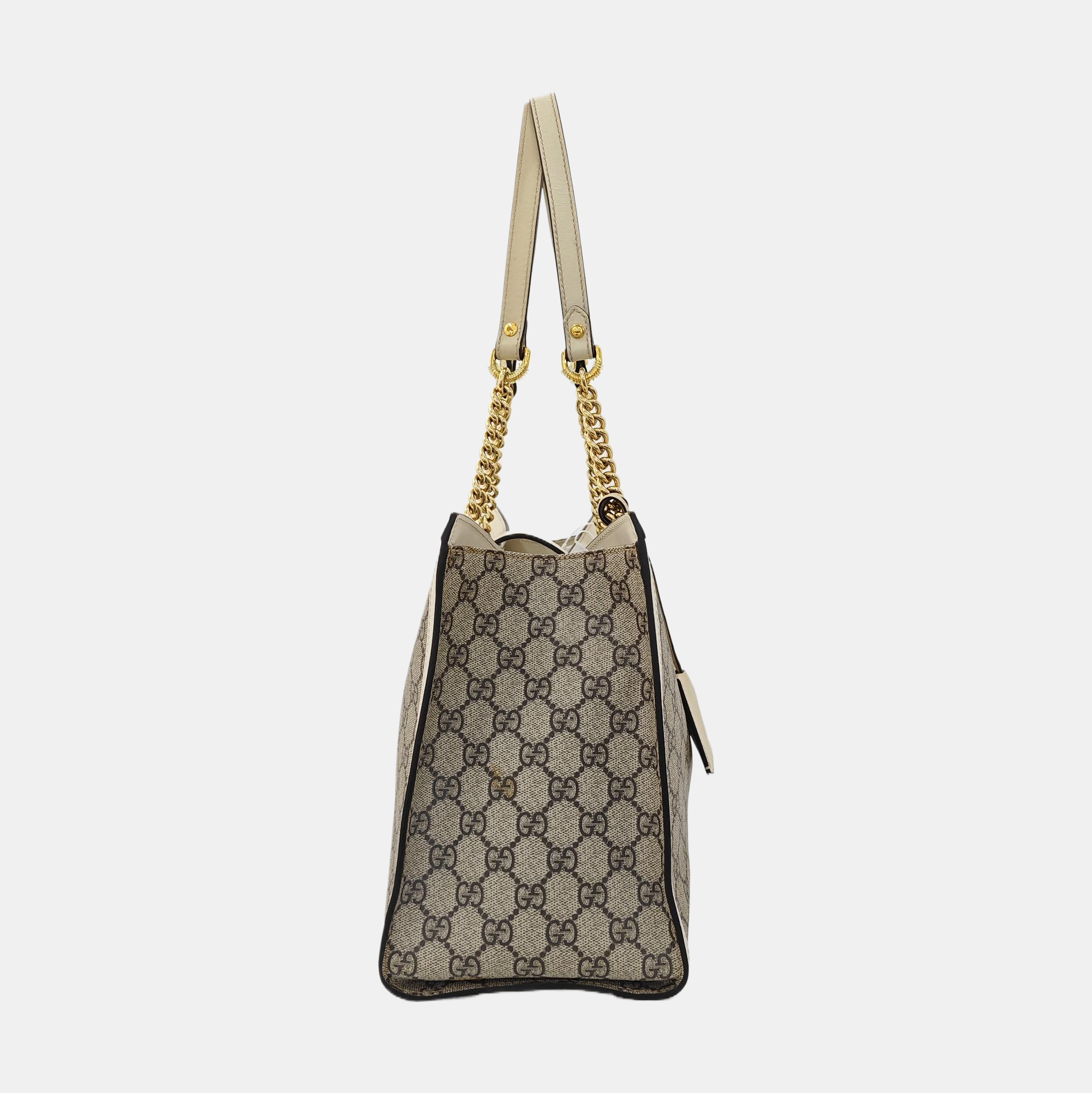 Padlock Medium Monogram Coated Canvas Beige