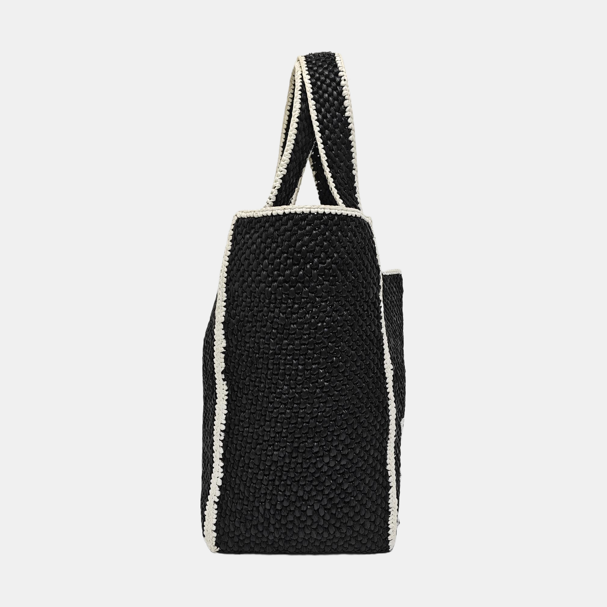 Font Tote Large Straw Black