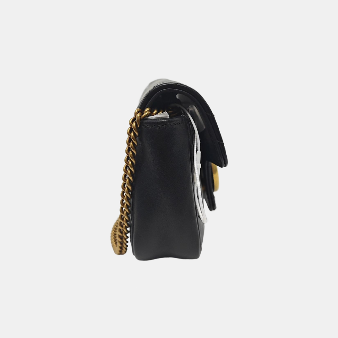 GG Marmont Mini Quilted Calfskin Black