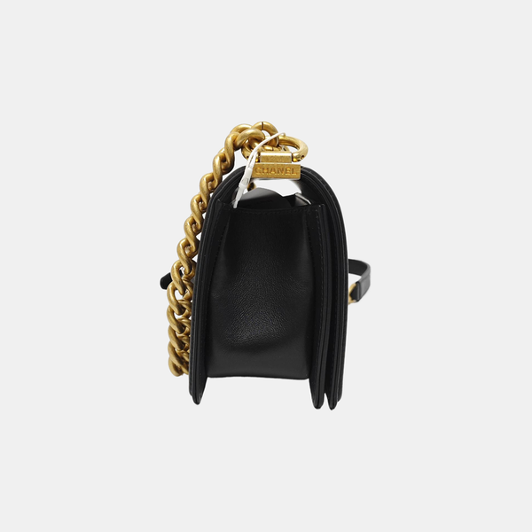 BOY CHANEL Mini Quilted Calfskin Black
