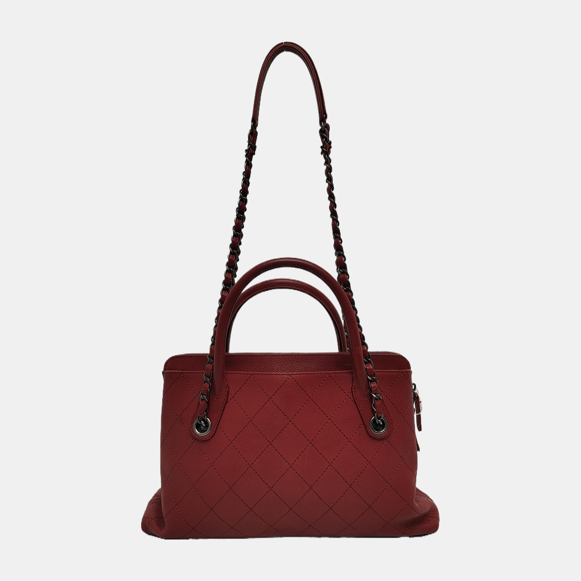 Quilted Grained Calfskin Red
