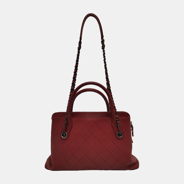 Quilted Grained Calfskin Red