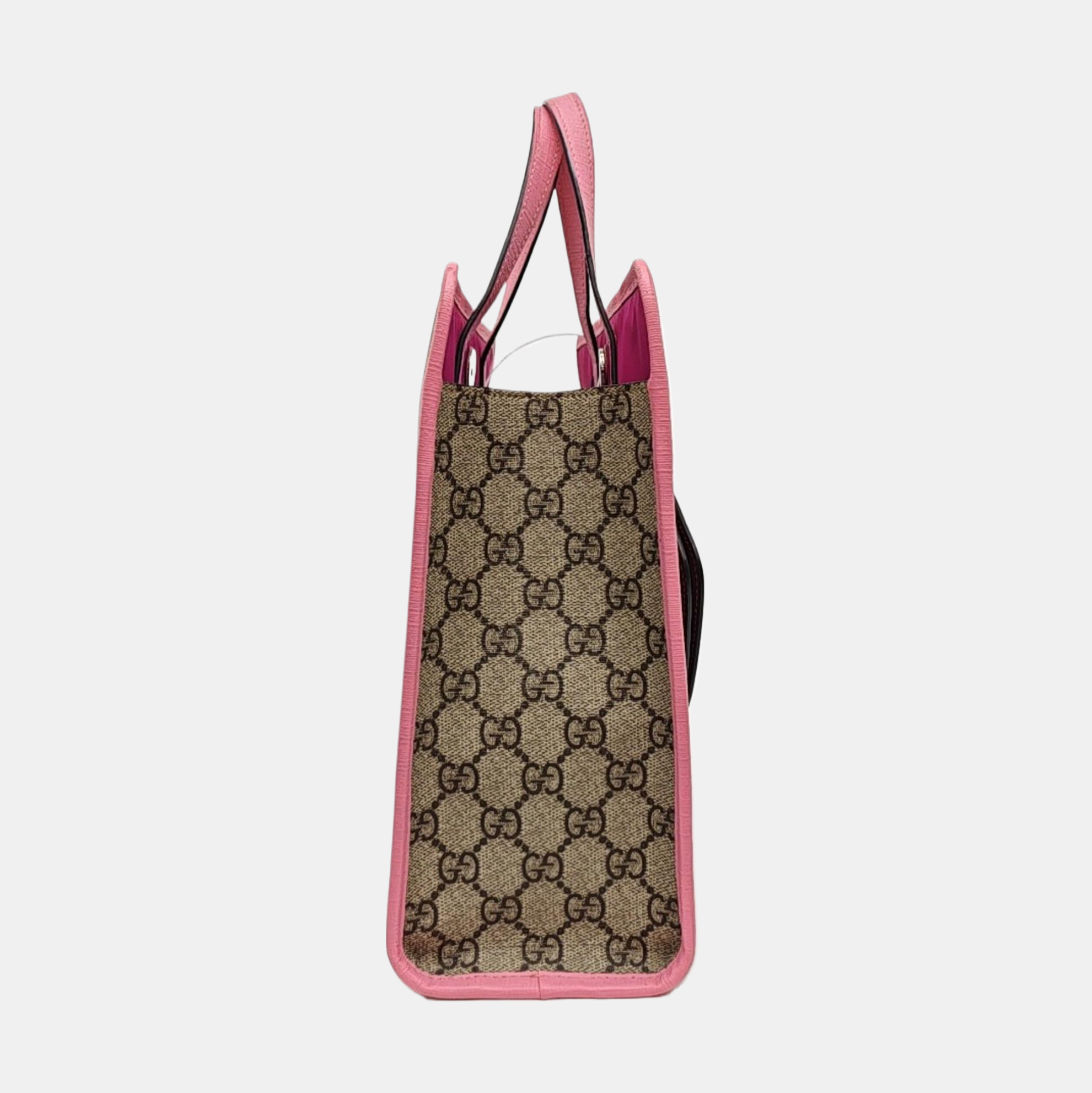 GG Bucket Monogram de lona revestida beige para niños