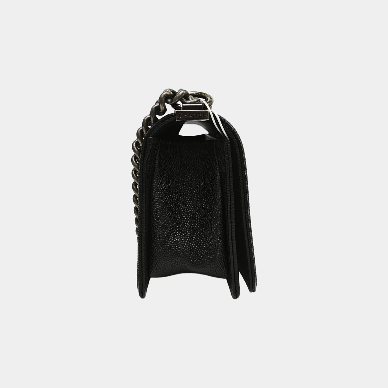 BOY CHANEL Medium Quilted Grained Calfskin Black