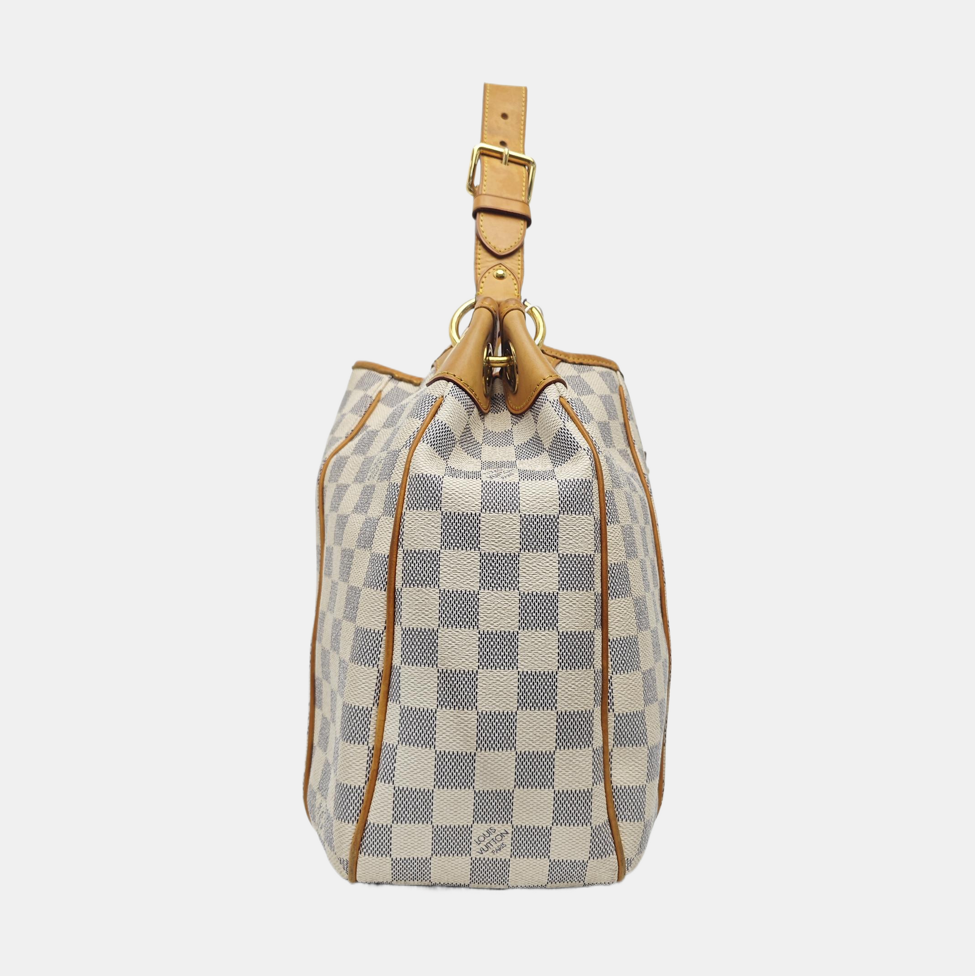 GALLIERA PM Damier Azur Coated Canvas White