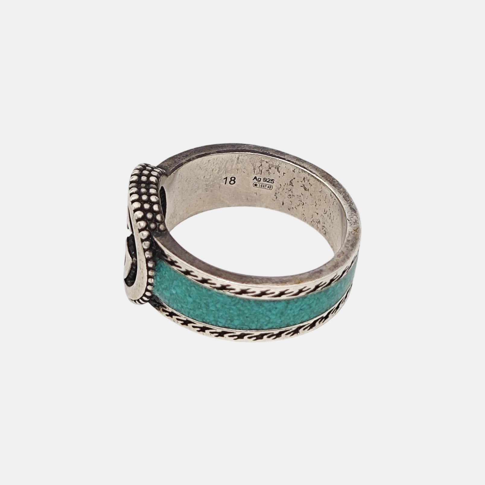 Interlocking G 925 Sterling Silver Ring HK 18