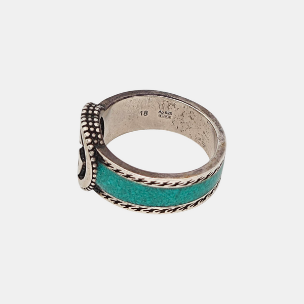 Interlocking G 925 Sterling Silver Ring HK 18