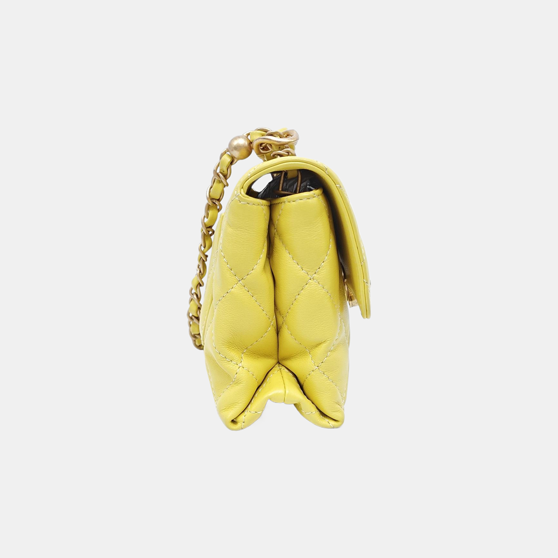 Quilted Calfskin Shoulder Bag Yellow