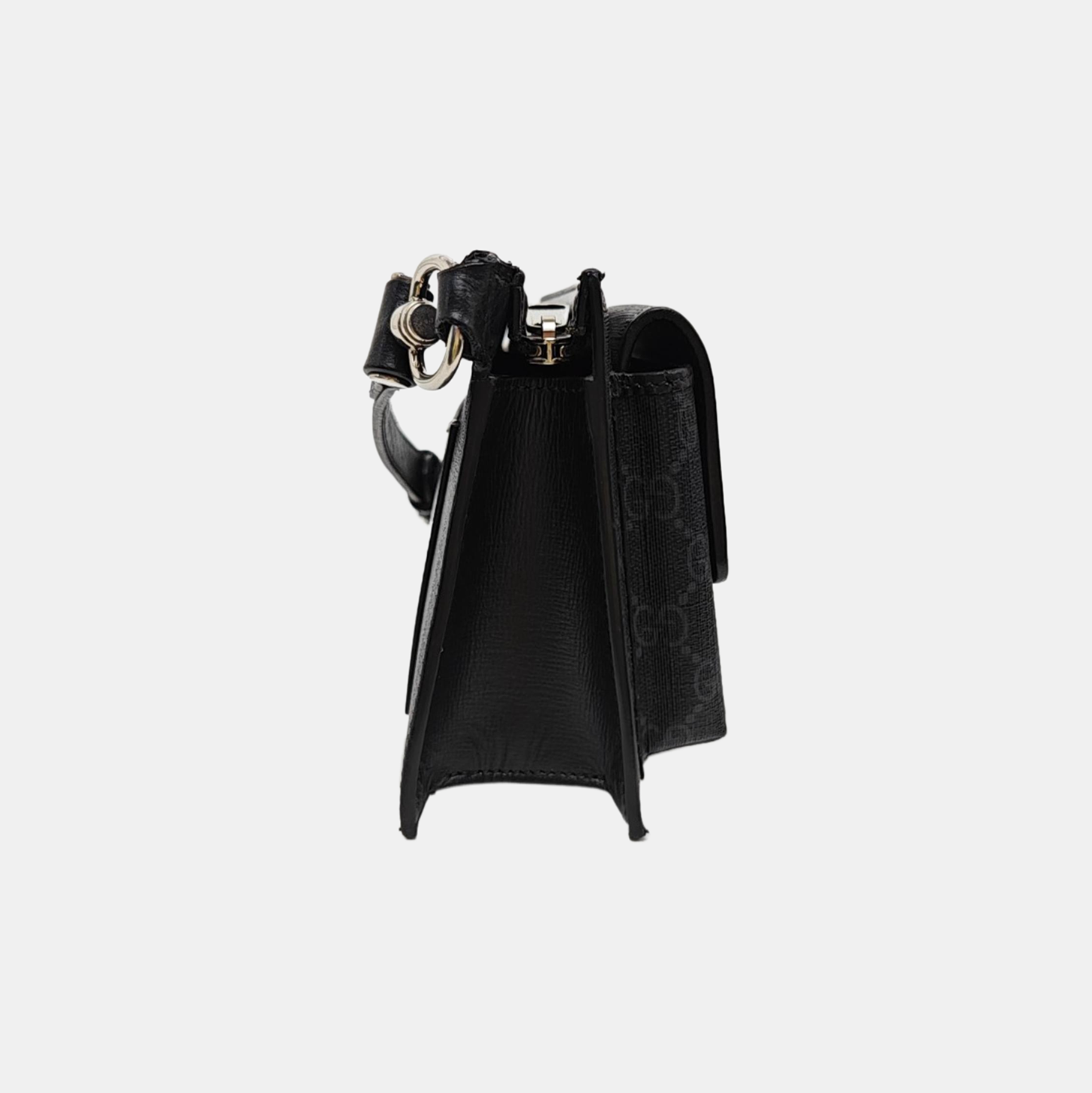 GG Messenger Monogram Coated Canvas Black