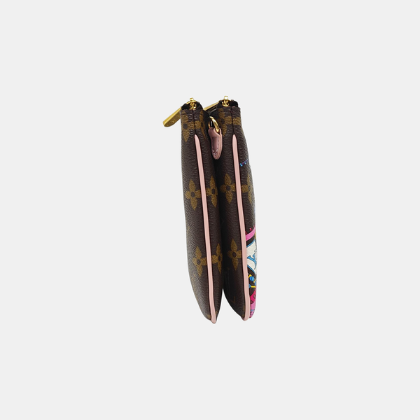 DOUBLE ZIP Monogram Coated Canvas Brown