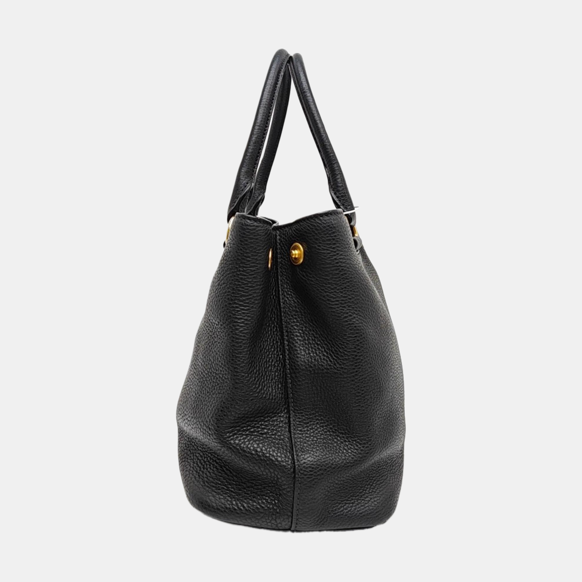 Calfskin Top Handle Bag Black