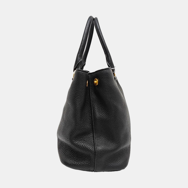 Calfskin Top Handle Bag Black